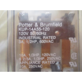 Potter & Brumfield KUP-14A55-120V AC Relay KUP-14A55-120VAC - New No Box