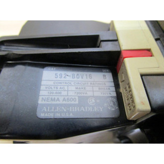 Allen Bradley 592-BOV16 Overload Relay 592-B0V16 Ser  B - New No Box