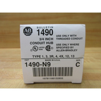 Allen Bradley 1490-N9 Conduit Hub 1490N9 Series C