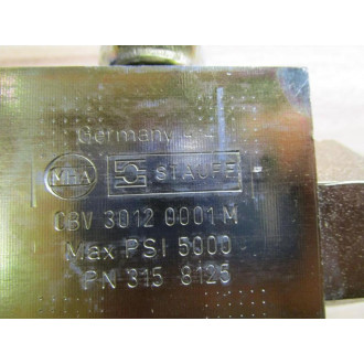 Stauff CBV 3012 0001M 3-Way Ball Valve - New No Box