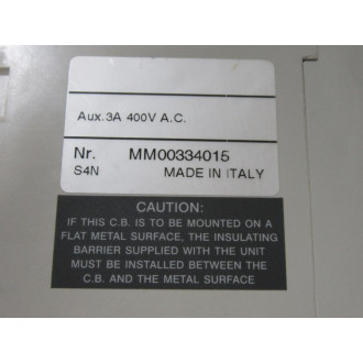 ABB S4N SACE PR211 Circuit Breaker S4NSACEPR211 100Amp - Used