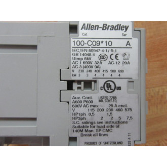 Allen Bradley 100-C09J10 Contactor 100-C09*10 - New No Box