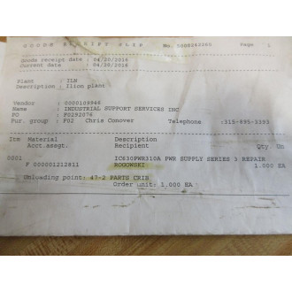 General Electric IC630PWR310A Power Supply Module 2 - Refurbished