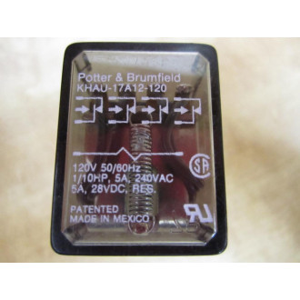 Potter And Brumfield KHAU-17A12-120V AC Relay KHAU-17A12-120VAC - New No Box