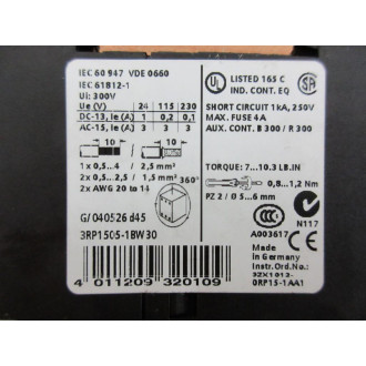 Siemens 3RP1505-1BW30 - New No Box