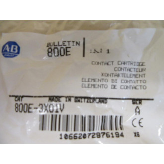 Allen Bradley 800E-3X01V Contact Block 800E3X01V