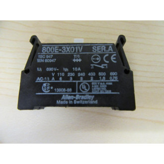 Allen Bradley 800E-3X01V Contact Block 800E3X01V