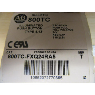 Allen Bradley 800TC-FXQ24RA5 Push Pull Switch