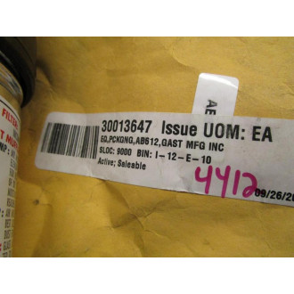 Gast AB612 Muffler 8oz. Metal - New No Box