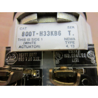 Allen Bradley 800T-H33KB6 Operator Selector Switch Series T - New No Box