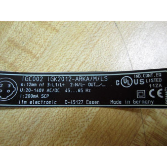 IFM Efector IGC002 Sensor IGK2012-ARKAMLS-104AK