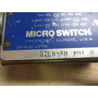 Micro Switch BZLN-RH Honeywell Limit Switch BZLNRH - Used