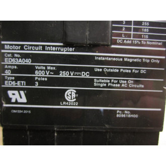 Siemens ED63A040 ITE Circuit Breaker ED63A040L - Used