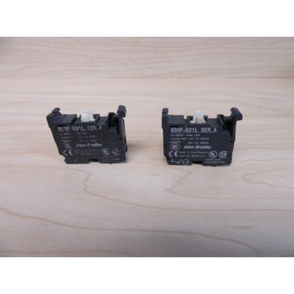 Allen Bradley 800F-X01L Contact Block 800F-XO1L (Pack of 2) - Used