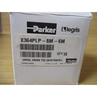 Parker 364PLP-8M-6M Legris Unequal Tee X364PLP8M6M (Pack of 10)