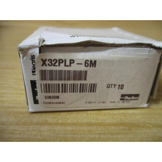 Parker 32PLP-6M Straight Union X32PLP6M (Pack of 10)