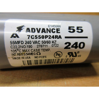 Philips Advance 7C550P24RA Capacitor 55MFD 240 VAC - New No Box