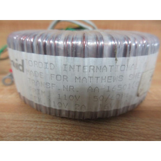 Toroid AA-16501 Dry Transformer AA16501 - Used