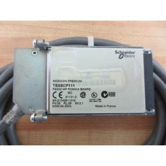 Schneider TSXSCP111 Communication Card With CableTSXSCPCD1030 - Used