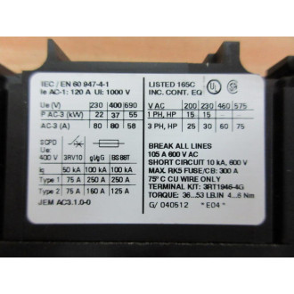 Siemens 3RT1045-1AG24 Sirius Contactor 3RT10451AG24 - New No Box