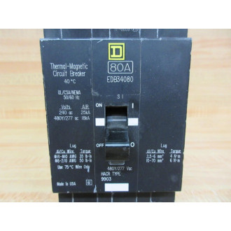 Square D EDB34080 Molded Case Circuit Breaker - New No Box