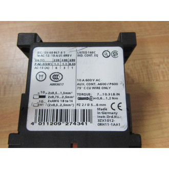 Siemens 3RH1140-1BB40 Control Relay 3RH11401BB40 - New No Box