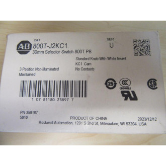 Allen Bradley 800T-J2KC1 Selector Switch