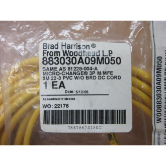 Brad Harrison 883030A09M050 Woodhead Cable Assembly