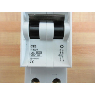 Siemens 5SX22 C25 Circuit Breaker 2-Pole 5SX22C25 - Used