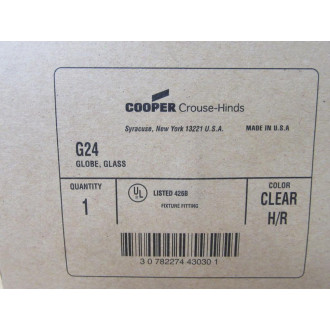 Crouse & Hinds G24 Glass Globe 1685