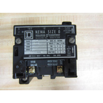 Square D 8536-SBO2 Starter 8536-SB02S wo Overload Relay - New No Box