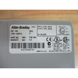 Allen Bradley 1794-ACN15 Adapter 1794ACN15 REV. B01 - Used