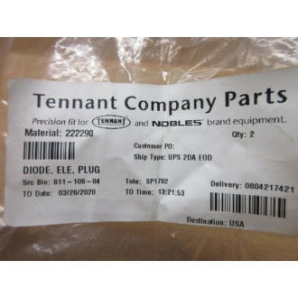 Tennant 222290 Plug Element Diode (Pack of 2)
