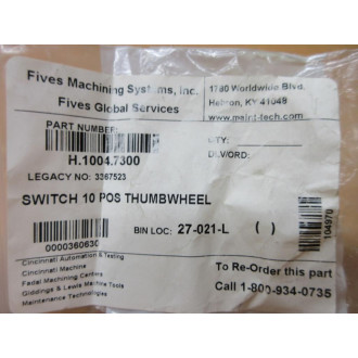 Fives Machining Systems H.1004.7300 Thumbwheel Switch 3367523