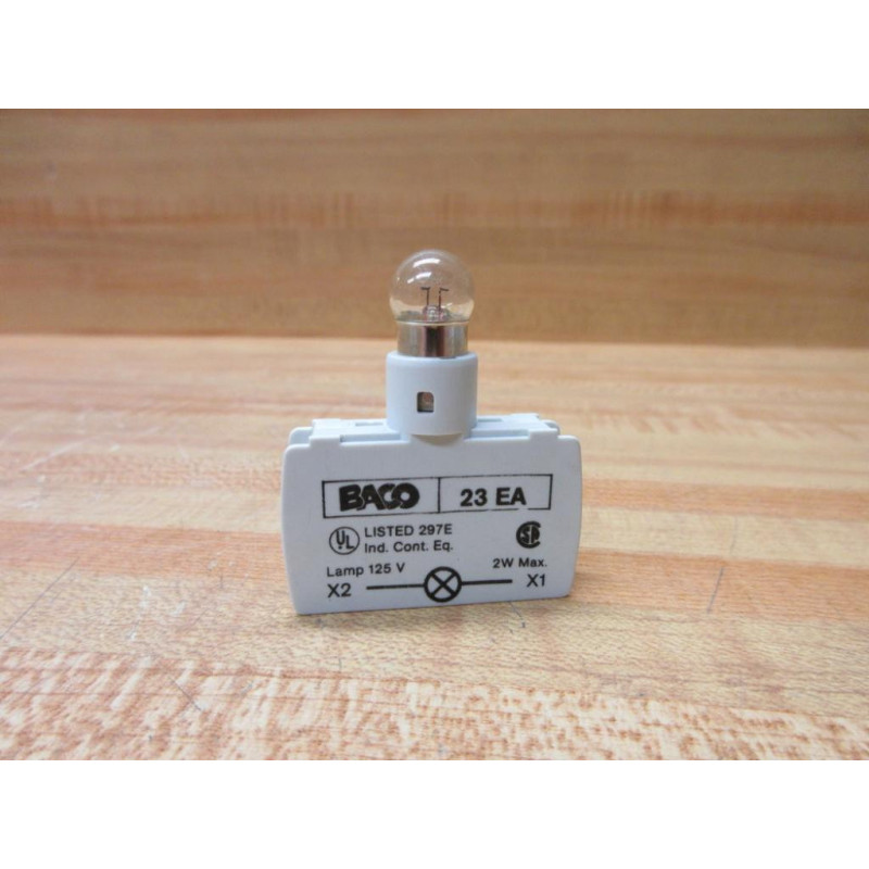 Baco 23 EA Lamp Holder Module 23EA White WBulb - New No Box