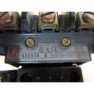 Allen Bradley 500F-AOD-930 Starter 500F-A0D-930 Ser. B - Used