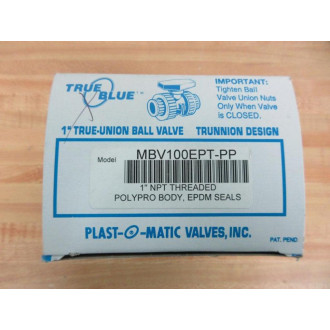 Plast-O-Matic MBV100EPT-PP Ball Valve MBV100EPTPP