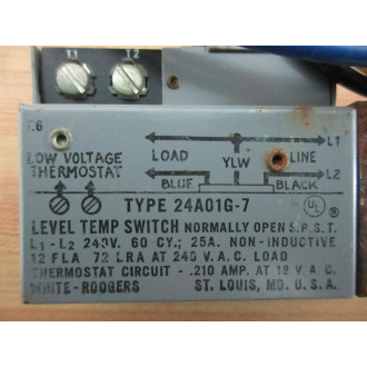 White-Rodgers 24A01G-7 Heat Relay 24A01G7 - Used