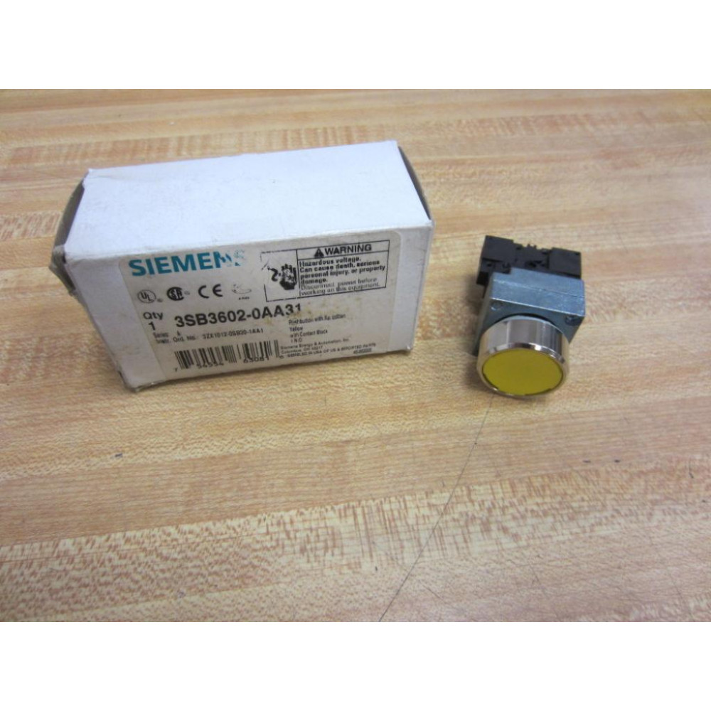 Siemens 3SB3 602-0AA31 Yellow Button 3SB36020AA31