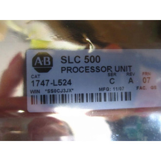 Allen Bradley 1747-L524 SLC502 CPU 1747L524 Ser C Rev A Frn 07 - New No Box