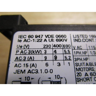 Siemens 3RT1016-1BB42 Contactor - Used