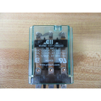 Midtex 157-33Q200-24VAC Relay 157-33Q200-24V AC W Chipped Housing - New No Box