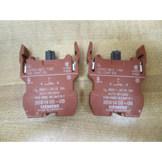 Siemens 3SB1400-0B Block 3SB14000B 3SB1-400-0B (Pack of 2) - New No Box