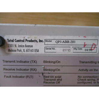 Total Control Products QPJ-ABR-201 GE QuickPanel QPJABR201 - Used