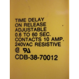 Potter & Brumfield CDB-38-70012 Time Delay CDB3870012 - Used