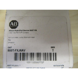 Allen Bradley 800T-FXJ6AV Push Pull Switch