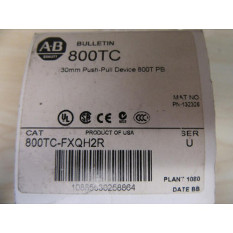 Allen Bradley 800TC-FXQH2R Push Pull Switch