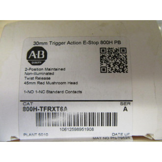 Allen Bradley 800H-TFRXT6A Trigger Action E-Stop