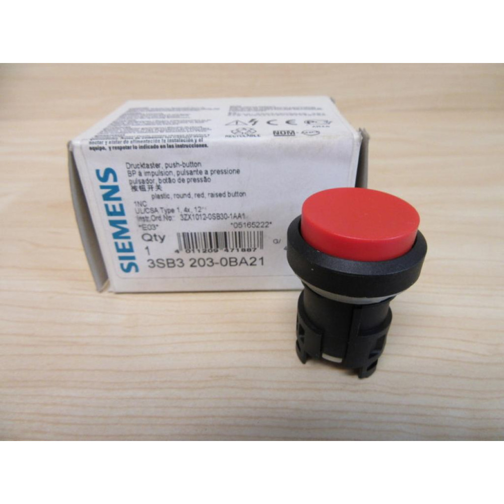 Siemens 3SB3 203-0BA21 Red 3SB32030BA21 Button