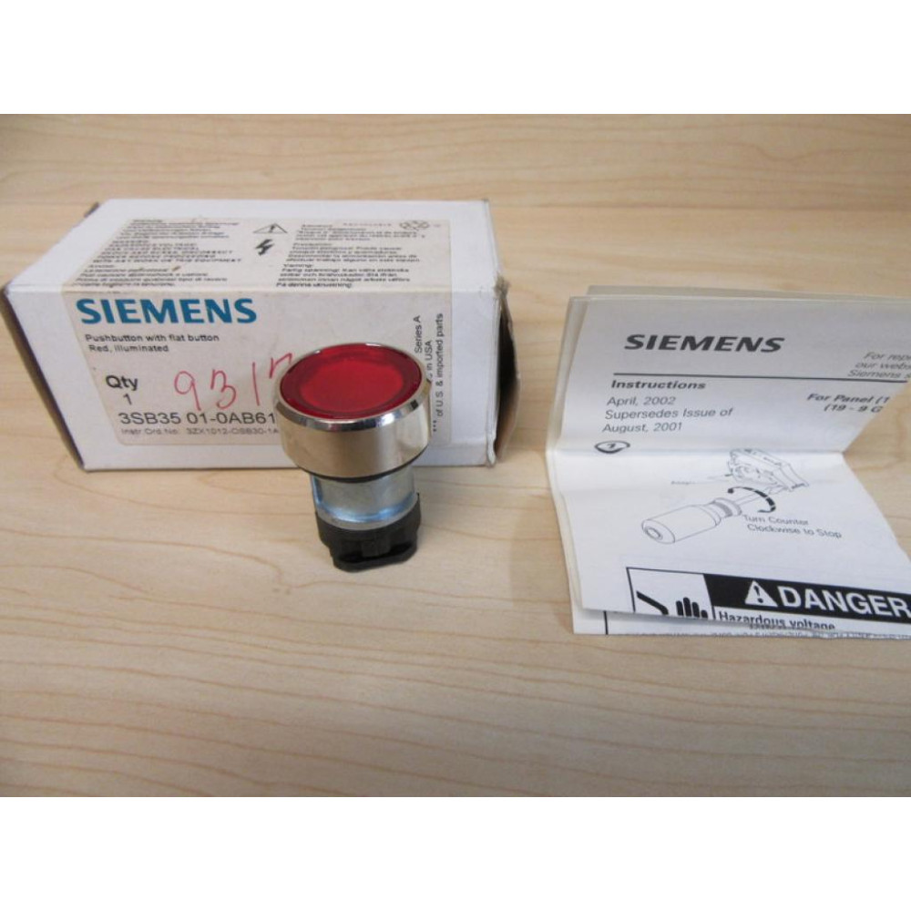 Siemens 3SB3501-0AB61 Push Button 3SB35010AB61 Operator Only